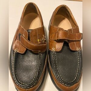 Dr. Comfort 4860 Wave Black & Brown Leather Diabetic Oxford Shoes SIZE 10.0W